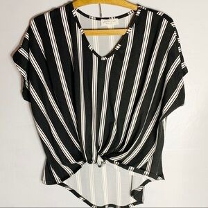 Lavender Field Black & White Striped Shirt